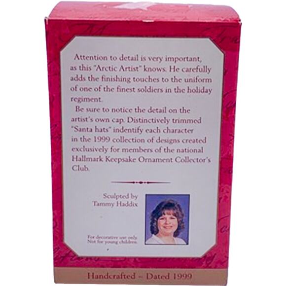 1999 Hallmark Keepsake Arctic Artist Collector's Club Christmas Ornament in Box - Picture 7 of 7